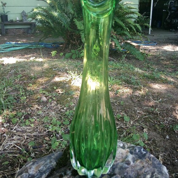 Other - Vintage MCM Swung Vase Green 10"